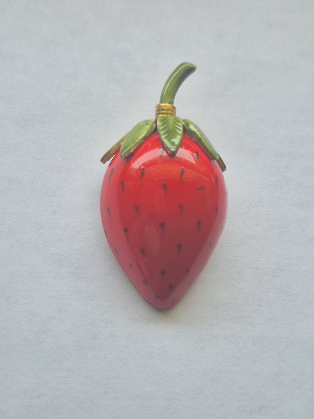 Vintage signed Original by Robert enamel strawberry brooch
